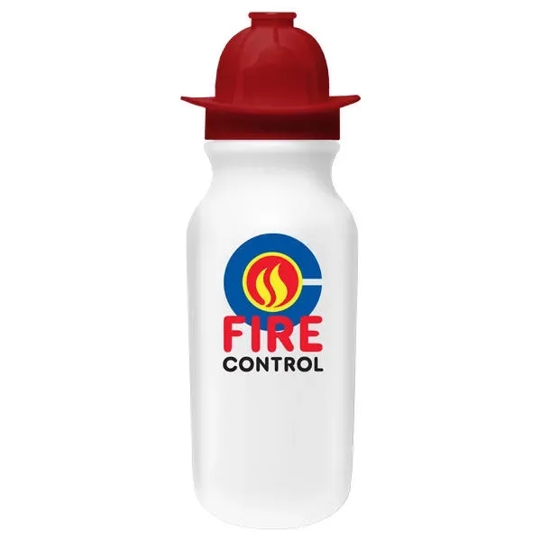 White color option for 20 Oz. Value Cycle Bottle With Fireman Helmet Push'n Pull Ca