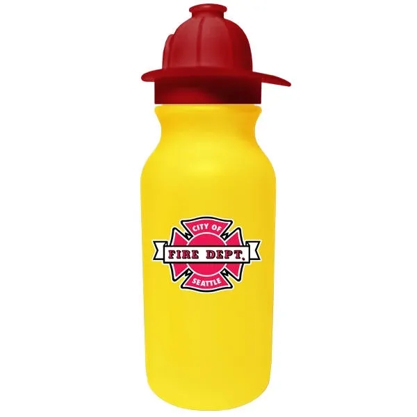 Yellow color option for 20 Oz. Value Cycle Bottle With Fireman Helmet Push'n Pull Ca