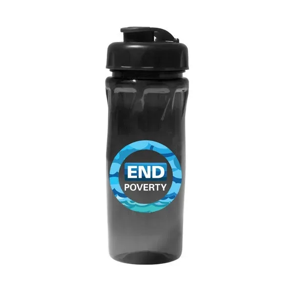 Trans Black color option for 18 Oz. Poly Saver Pet Bottle With Flip Top Cap, Full Color D