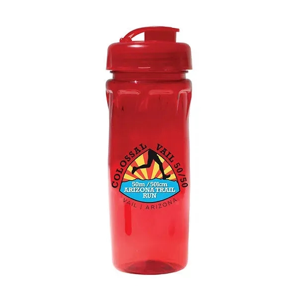 Trans Red color option for 18 Oz. Poly Saver Pet Bottle With Flip Top Cap, Full Color D