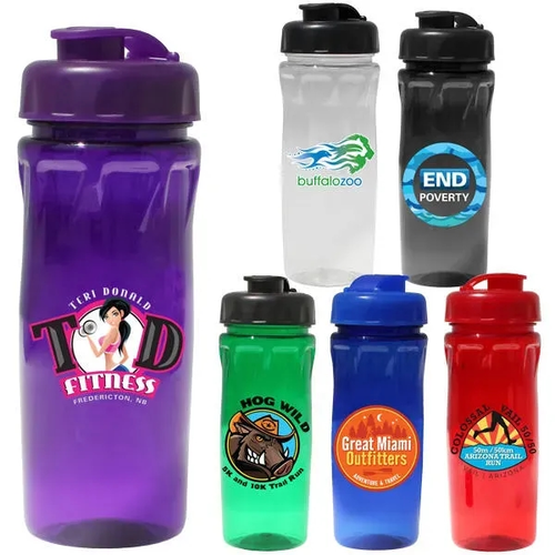 Main photo of 18 Oz. Poly Saver Pet Bottle With Flip Top Cap, Full Color D