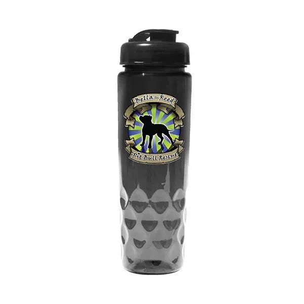 Trans Black color option for 24 Oz. Poly Saver Pet Bottle With Flip Top Cap, Full Color D