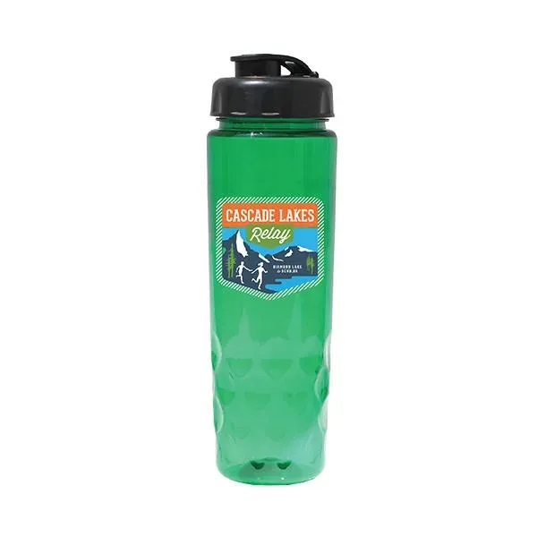 Trans Green color option for 24 Oz. Poly Saver Pet Bottle With Flip Top Cap, Full Color D