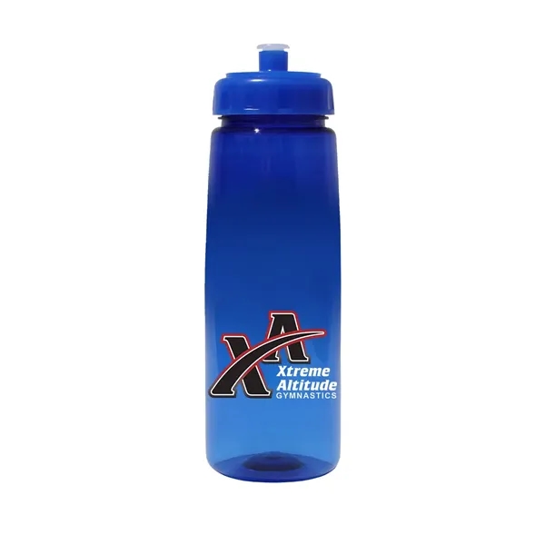 Trans Blue color option for 30 Oz. Poly Saver Pet Bottle With Push 'N Pull Cap, Full Col