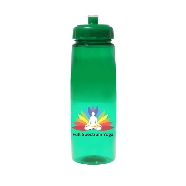 Trans Green color option for 30 Oz. Poly Saver Pet Bottle With Push 'N Pull Cap, Full Col