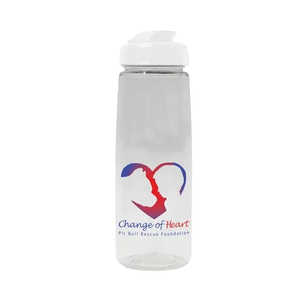 Clear color option for 30 Oz. Poly Saver Pet Bottle With Flip Top Cap, Full Color D