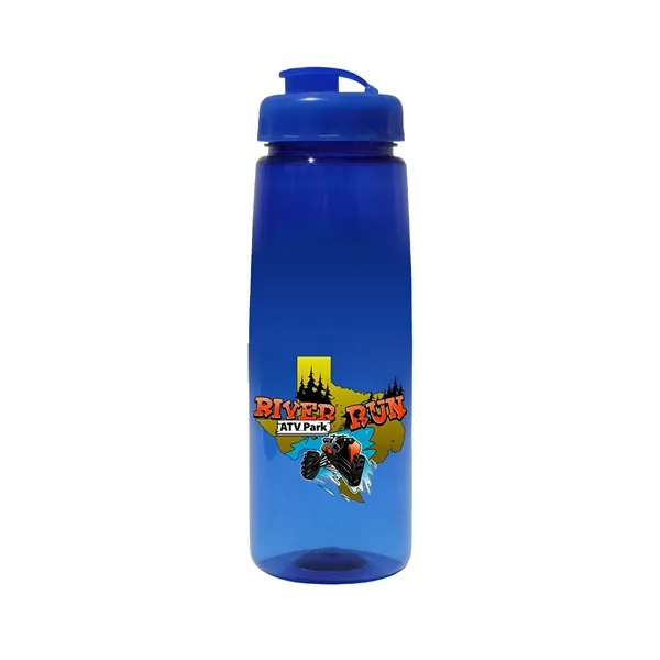 Trans Blue color option for 30 Oz. Poly Saver Pet Bottle With Flip Top Cap, Full Color D
