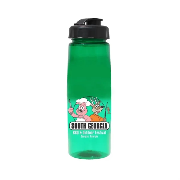 Trans Green color option for 30 Oz. Poly Saver Pet Bottle With Flip Top Cap, Full Color D