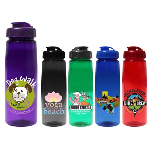 Main photo of 30 Oz. Poly Saver Pet Bottle With Flip Top Cap, Full Color D