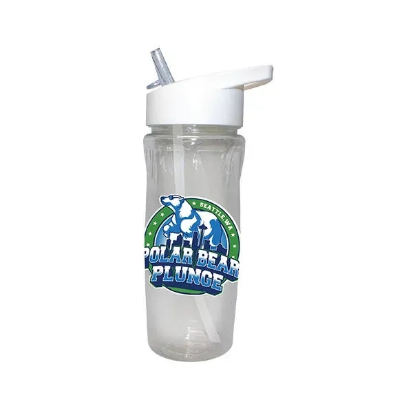 Clear color option for 18 Oz. Poly Saver Pet Bottle With Straw Cap, Full Color Digi