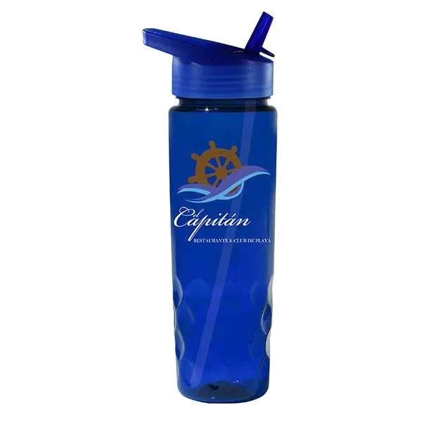 Trans Blue color option for 24 Oz. Poly Saver Pet Bottle With Straw Cap, Full Color Digi