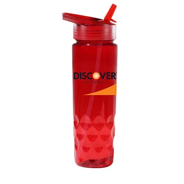 Trans Red color option for 24 Oz. Poly Saver Pet Bottle With Straw Cap, Full Color Digi