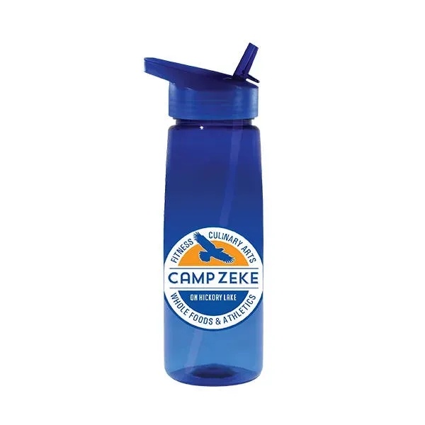 Trans Blue color option for 30 Oz. Poly Saver Pet Bottle With Straw Cap, Full Color Digi