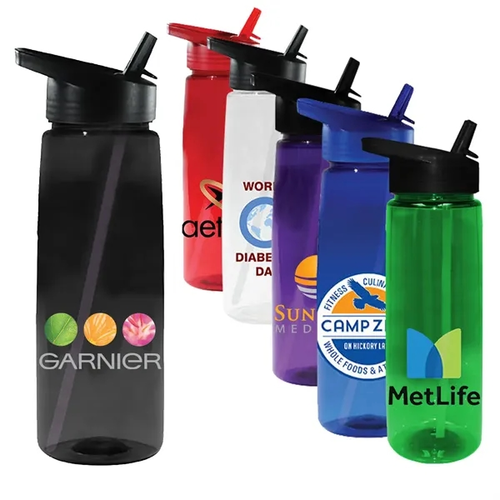 Main photo of 30 Oz. Poly Saver Pet Bottle With Straw Cap, Full Color Digi