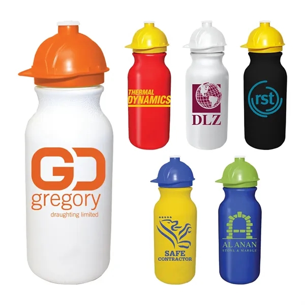 White color option for 20 Oz. Value Cycle Bottle W/ Safety Helmet Push 'N Pull Cap
