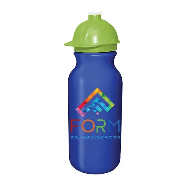 Blue color option for 20 Oz. Value Cycle Bottle With Safety Helmet Push 'N Pull Ca