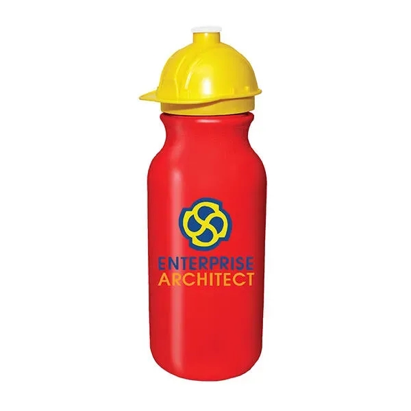 Red color option for 20 Oz. Value Cycle Bottle With Safety Helmet Push 'N Pull Ca