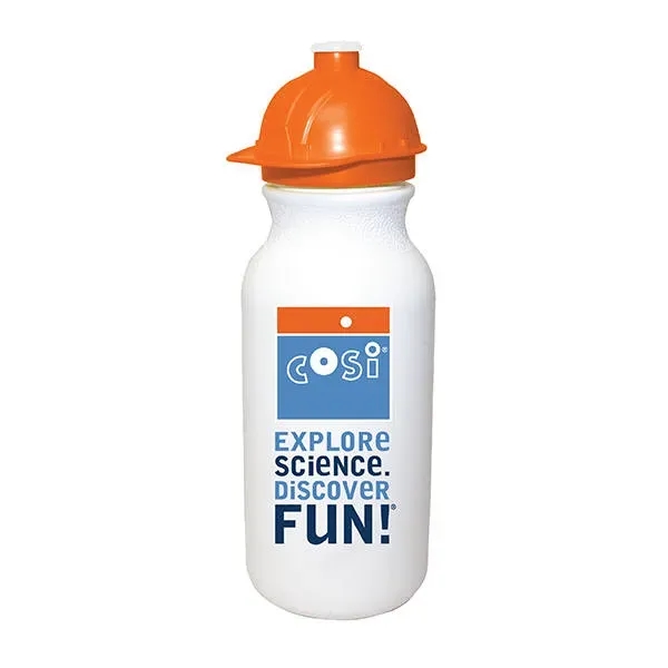 White color option for 20 Oz. Value Cycle Bottle With Safety Helmet Push 'N Pull Ca