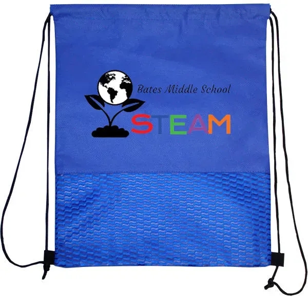 Blue color option for Wave Nw Drawstring Backpack, Full Color Digital