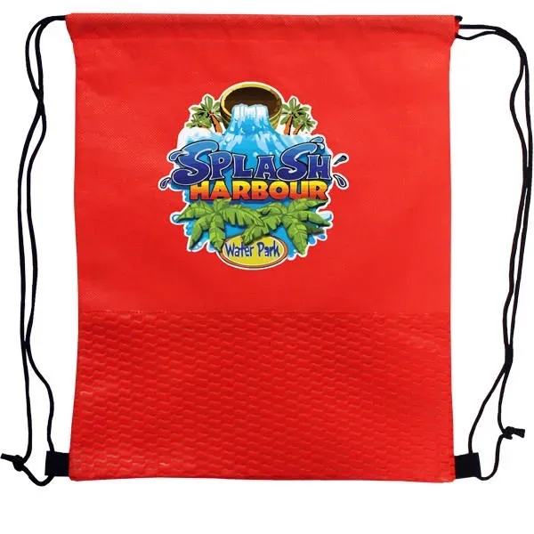 Red color option for Wave Nw Drawstring Backpack, Full Color Digital