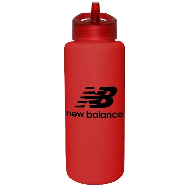 Red color option for 32 Oz. Grip Bottle With Straw Cap Lid