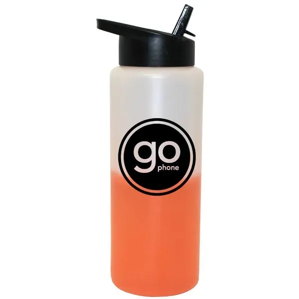 Frosted To Orange color option for Mood 32 Oz. Sports Bottle With Straw Cap Lid