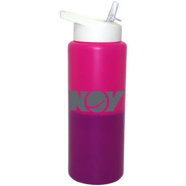 Pink To Purple color option for Mood 32 Oz. Sports Bottle With Straw Cap Lid