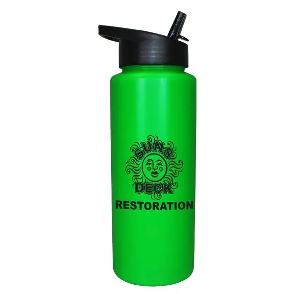 Neon Green color option for 32 Oz. Sports Bottle With Straw Cap Lid