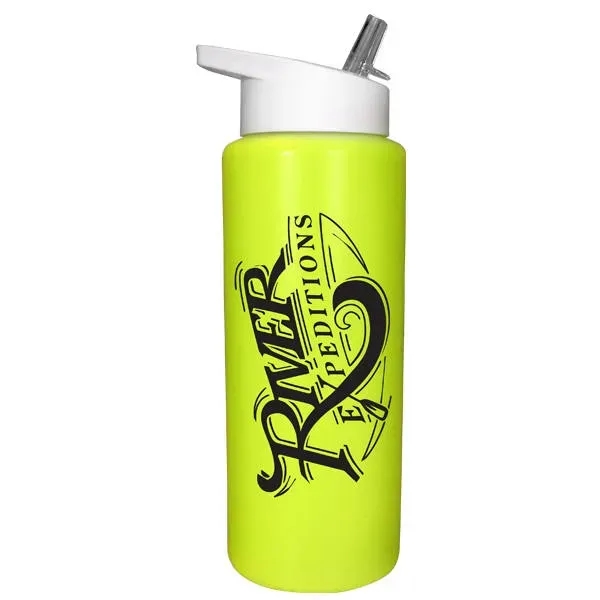 Neon Yellow color option for 32 Oz. Sports Bottle With Straw Cap Lid