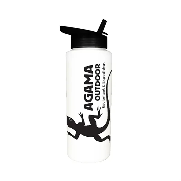 White color option for 32 Oz. Sports Bottle With Straw Cap Lid