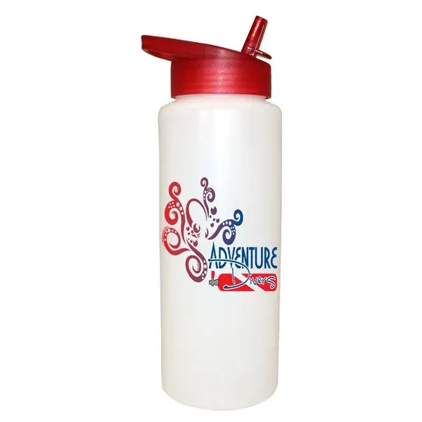 Frosted color option for 32oz. Sports Bottle With Straw Cap Lid, Full Color Digital