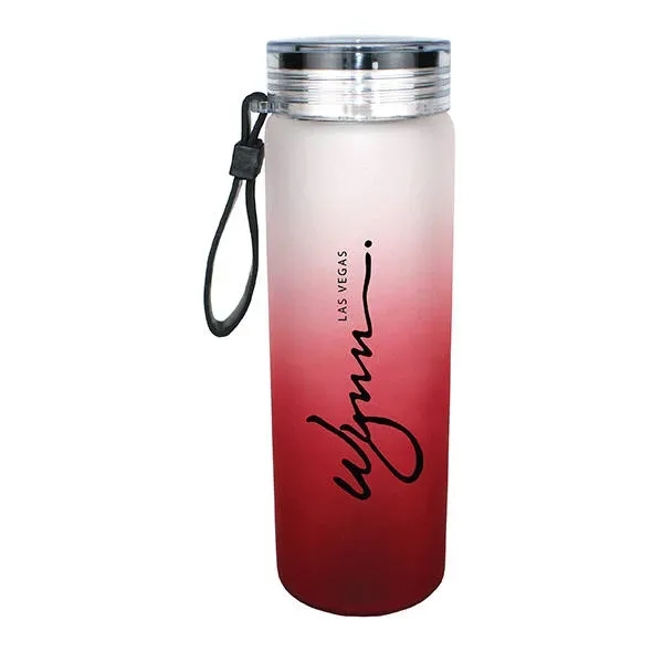 Red color option for Halcyon® 20 Oz. Frosted Glass Bottle With Screw On Lid