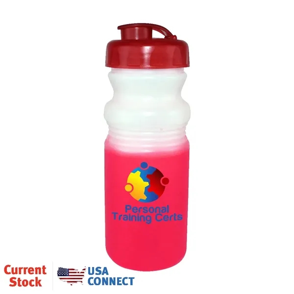Frosted To Red color option for Mood™ 20 Oz. Cycle Bottle With Flip Top Cap, Full Color Di