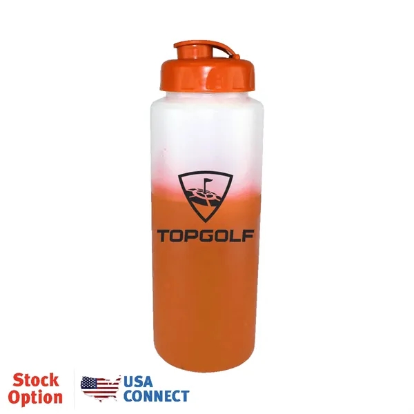 Frosted To Orange color option for Mood™ 32 Oz. Sports Bottle With Flip Top Cap