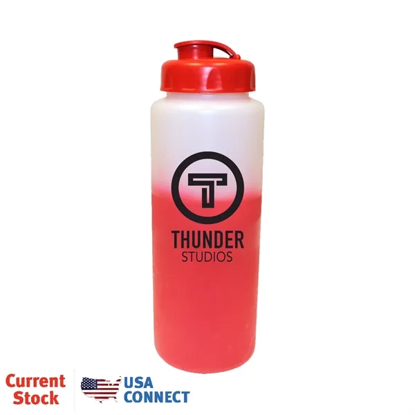 Frosted To Red color option for Mood™ 32 Oz. Sports Bottle With Flip Top Cap