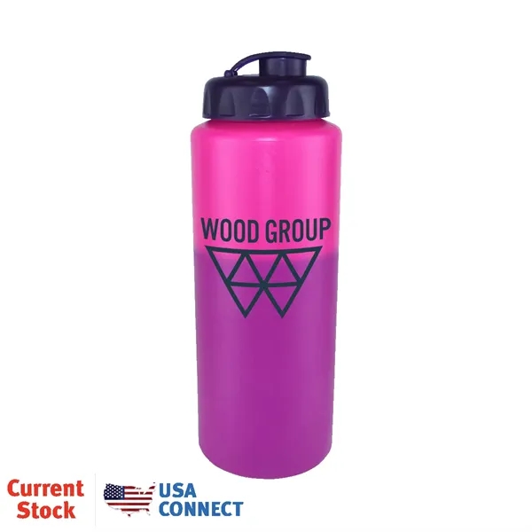 Pink To Purple color option for Mood™32 Oz. Sports Bottle With Flip Top Cap, Full Color Di