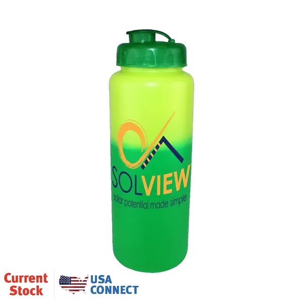 Yellow To Green color option for Mood™32 Oz. Sports Bottle With Flip Top Cap, Full Color Di