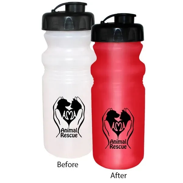 Frosted To Red color option for Sun Fun 20 Oz. Cycle Bottle With Flip Top Cap