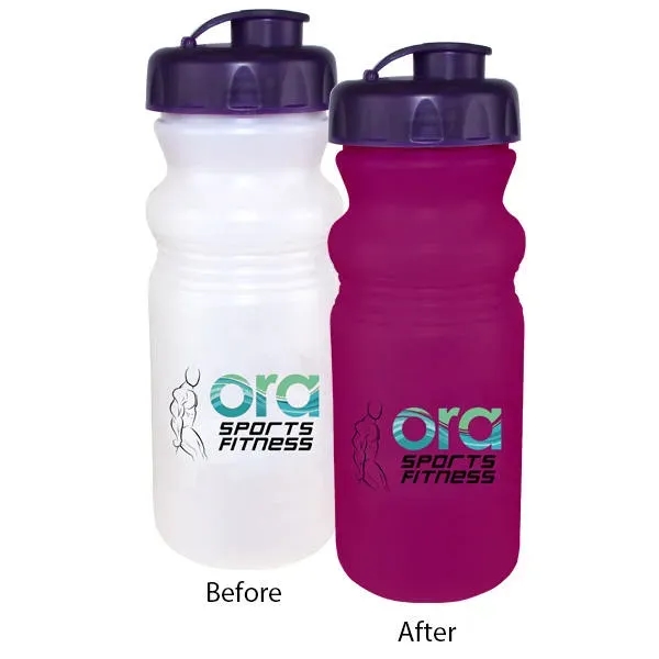 Frosted To Purple color option for Sun Fun 20 Oz. Cycle Bottle With Flip Top Cap, Full Color Di