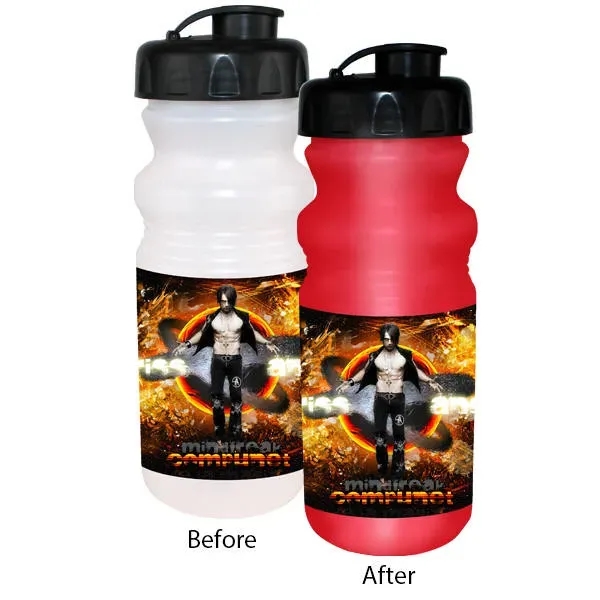 Frosted To Red color option for Sun Fun 20 Oz. Cycle Bottle With Flip Top Cap, Full Color Di