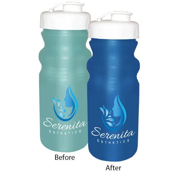 Light Green To Blue color option for Sun Fun 20 Oz. Cycle Bottle With Flip Top Cap, Full Color Di