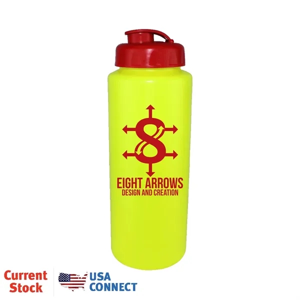 Neon Yellow color option for 32 Oz. Sports Bottle With Flip Top Cap