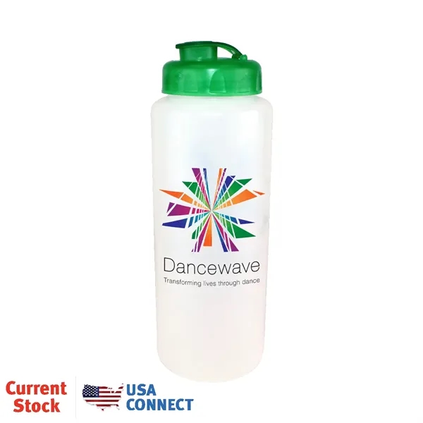 Frosted color option for 32oz. Sports Bottle With Flip Top Cap, Full Color Digital