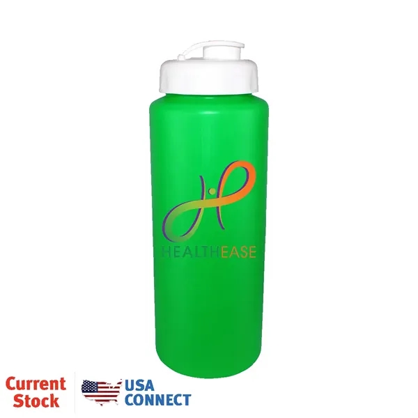 Neon Green color option for 32oz. Sports Bottle With Flip Top Cap, Full Color Digital