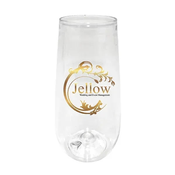 Clear color option for 10 Oz. Plastic Stemless Champagne Flute, Full Color Digital