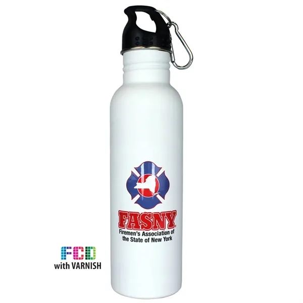 White color option for Halcyon® 25 Oz. Stainless Quest Bottle, Fcd With Varnish Or