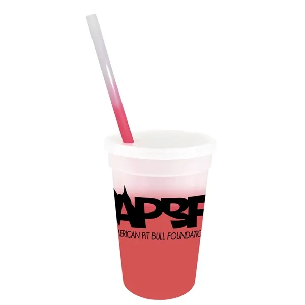 Frosted To Red color option for Mood™ 17 Oz. Stadium Cup/Straw/Lid Set