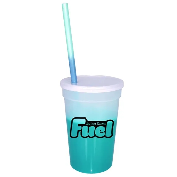 Frosted To Turquoise color option for Mood™ 17 Oz. Stadium Cup/Straw/Lid Set