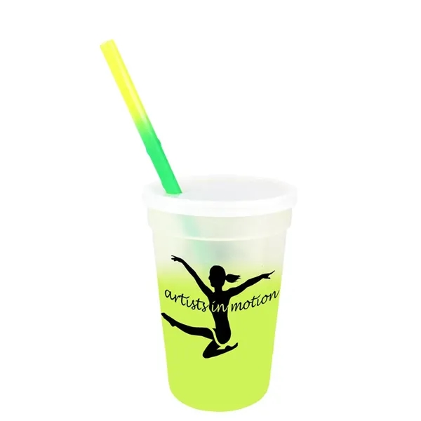 Frosted To Yellow color option for Mood™ 17 Oz. Stadium Cup/Straw/Lid Set