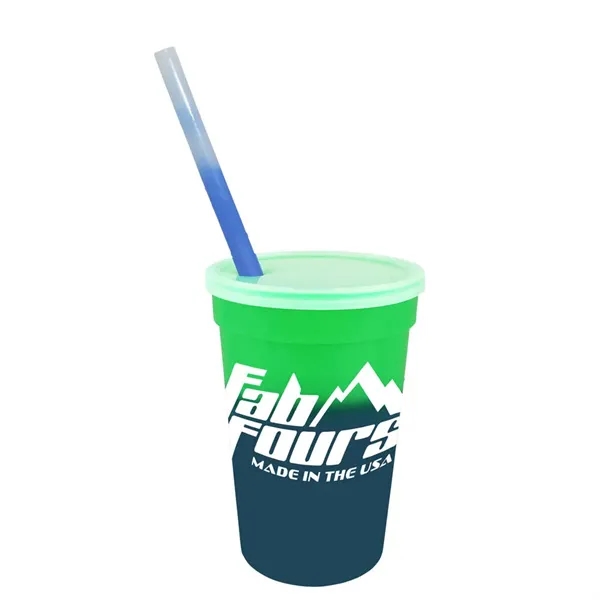 Green To Blue color option for Mood™ 17 Oz. Stadium Cup/Straw/Lid Set